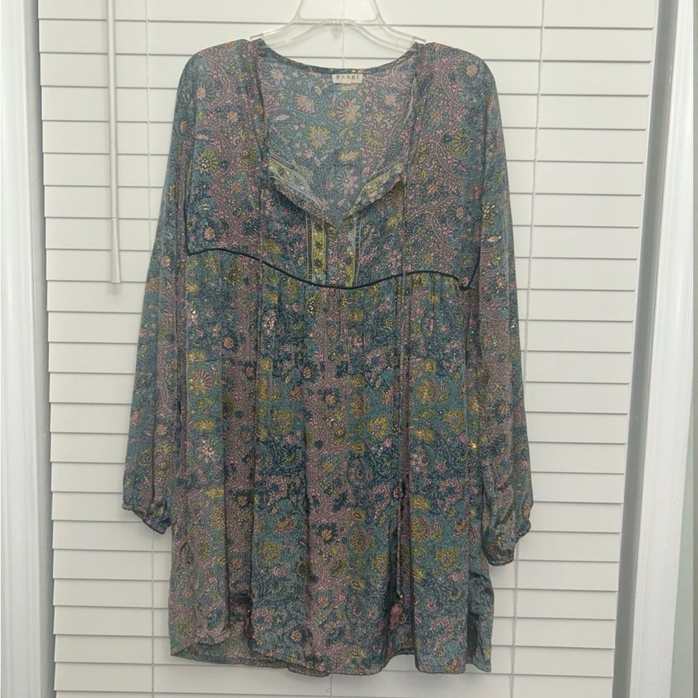 Bohemian Floral Midi Dress - Blue Multi